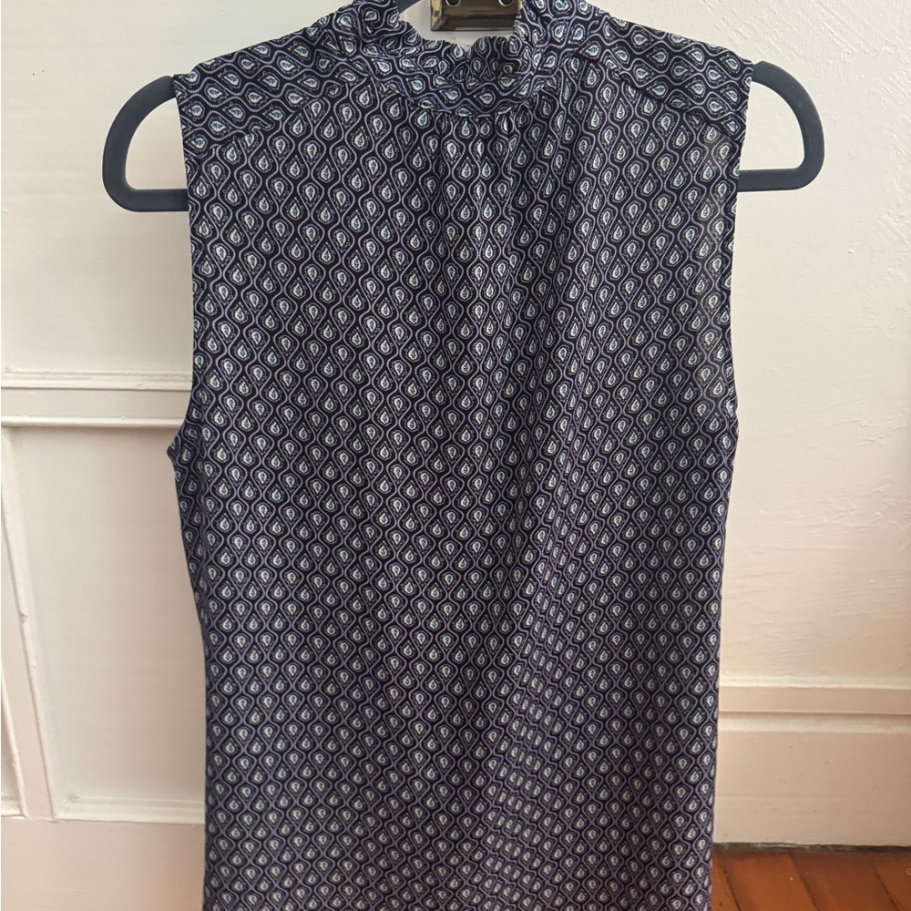 Patterned ruffle blouse
